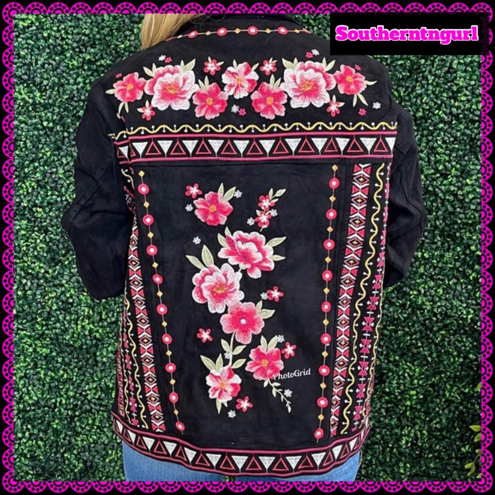 NWT Savanna Jane Andre by Unit Hand embroidered Floral Jacket